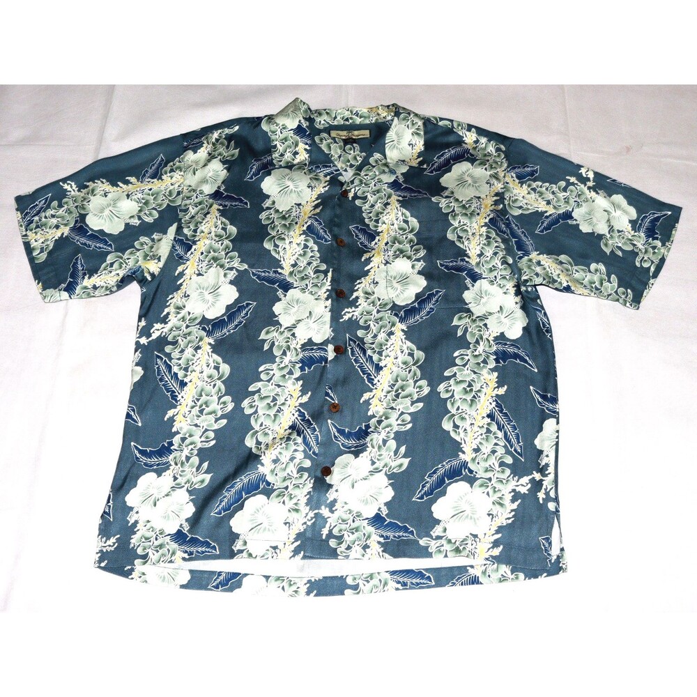 Tommy Bahama‎ Men's Short Sleeve 100% Silk Floral Camp Shirt Size Large